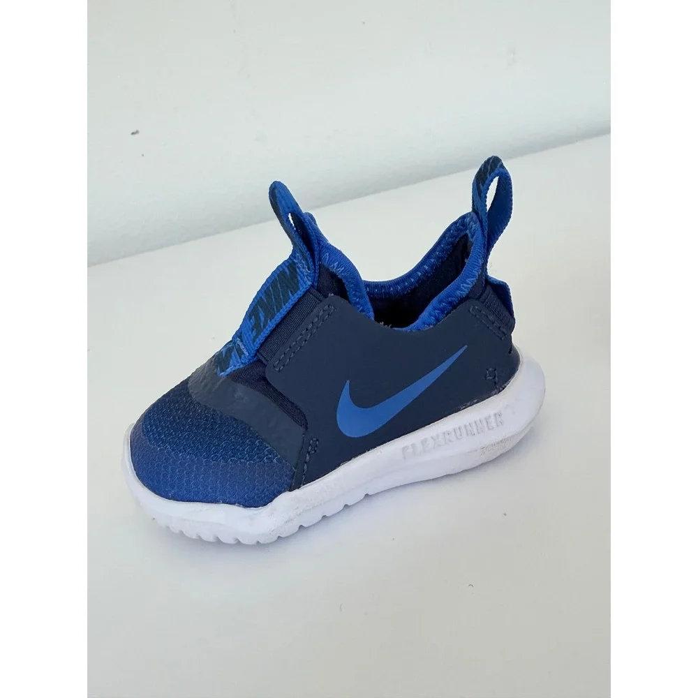 Nike Flex Runner TD Midnight Navy Imperial Blue Toddler‎ Shoes AT4665-407 3C